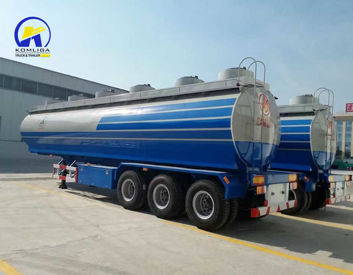 Pedido personalizado Tanque de combustível de cor branca e azul Semi-reboque com banda de rodagem de 1820mm