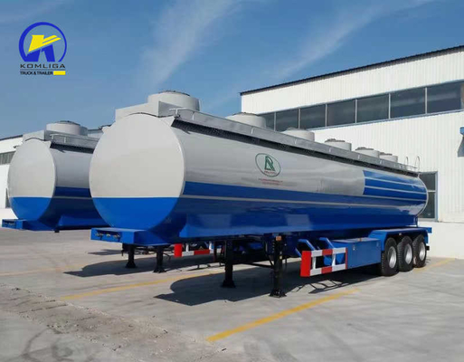 Pedido personalizado Tanque de combustível de cor branca e azul Semi-reboque com banda de rodagem de 1820mm