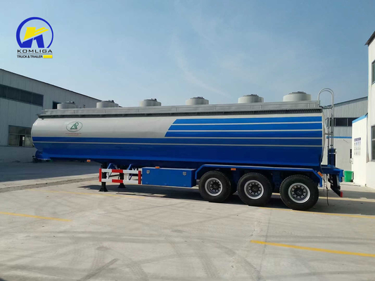 Pedido personalizado Tanque de combustível de cor branca e azul Semi-reboque com banda de rodagem de 1820mm