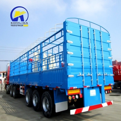 3 eixos 4 eixos 40FT 40 50 70 Tons Cargo Fence Delivery Box Trailer com válvula Wabco