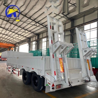 Suspensão mecânica 3 eixos 40FT Transporter Tractor Low bed Container Semi-trailer