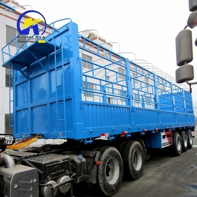 7000-8000mm Base de rodas Semi Drop Log Fence Van Box Cargo Trailer por suspensão mecânica