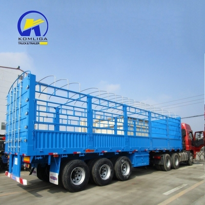 7000-8000mm Base de rodas Semi Drop Log Fence Van Box Cargo Trailer por suspensão mecânica