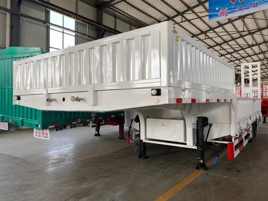 Trailer de cama baixa com rampa de parede lateral Lowboy Semi Trailer LED Light Extintor de incêndio