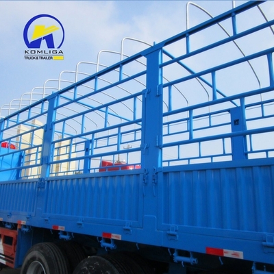 7000-8000mm Base de rodas Semi Drop Log Fence Van Box Cargo Trailer por suspensão mecânica
