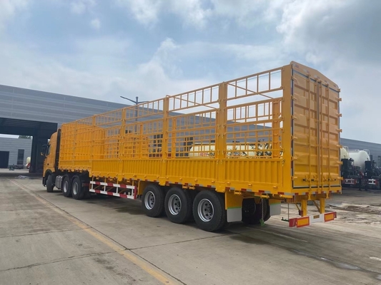 Fechaduras de travagem equipadas com 60 a 80 toneladas de estaca vedação de transporte de animais semi-reboque para transporte