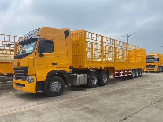 Fechaduras de travagem equipadas com 60 a 80 toneladas de estaca vedação de transporte de animais semi-reboque para transporte