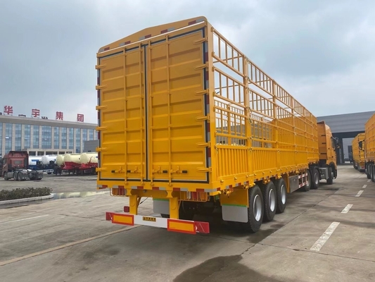 Fechaduras de travagem equipadas com 60 a 80 toneladas de estaca vedação de transporte de animais semi-reboque para transporte