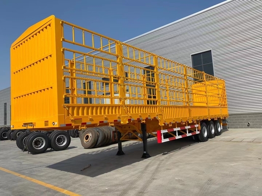 Semi-remolque de cerca de 3 eixos com 7000-8000 mm de base de rodas e capacidade de 40-60 toneladas