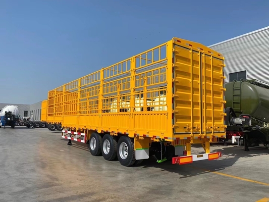 Semi-remolque de cerca de 3 eixos com 7000-8000 mm de base de rodas e capacidade de 40-60 toneladas