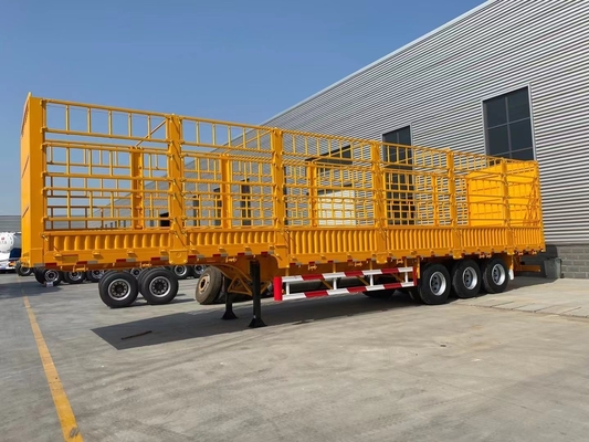 Semi-remolque de cerca de 3 eixos com 7000-8000 mm de base de rodas e capacidade de 40-60 toneladas