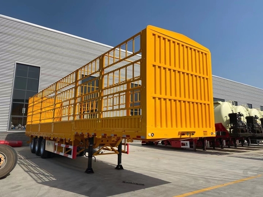 Semi-remolque de cerca de 3 eixos com 7000-8000 mm de base de rodas e capacidade de 40-60 toneladas