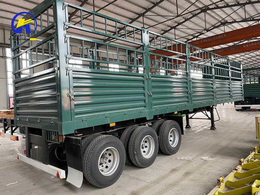 Certificação GCC Semi-reboque de cama plana para transporte Fuwa 3 eixos 30-100t vedação