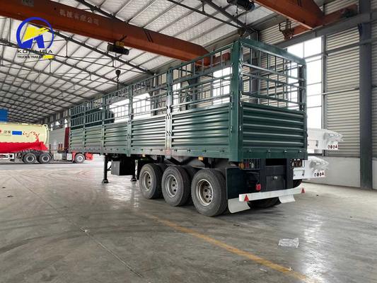 Certificação GCC Semi-reboque de cama plana para transporte Fuwa 3 eixos 30-100t vedação