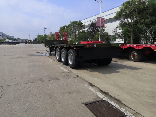 Sinotruk 3 eixos Fuwa 13t 60 toneladas Lowbed Tailer com Q345b aço carbono viga principal