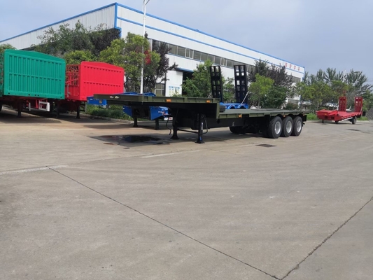 Semi-reboque de 3 eixos com chassi de baixo leito com 9000X3000X1350mm de convés de trabalho e rampa