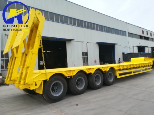 4 eixos Transportes de equipamento pesado Carregador de cama baixa Remolque de caminhão para aro de semi-remolque 8.0-20