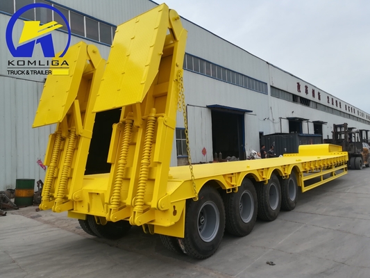 4 eixos Transportes de equipamento pesado Carregador de cama baixa Remolque de caminhão para aro de semi-remolque 8.0-20