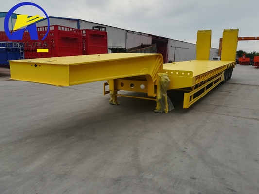 4 eixos Transportes de equipamento pesado Carregador de cama baixa Remolque de caminhão para aro de semi-remolque 8.0-20