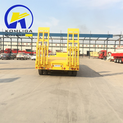 Suspensão mecânica 40FT 3 eixos Semi-reboque de banco plano/baixo para contêiner/máquina