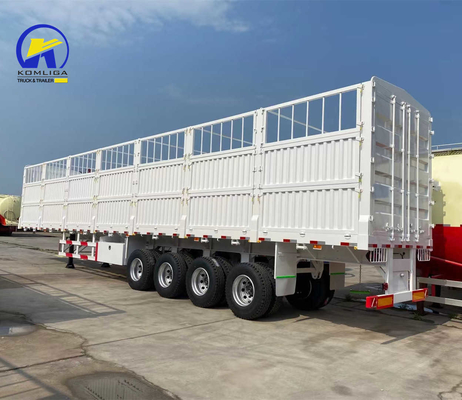 Reboque de vedação branca de 4 eixos de válvula Wabco para transporte de animais