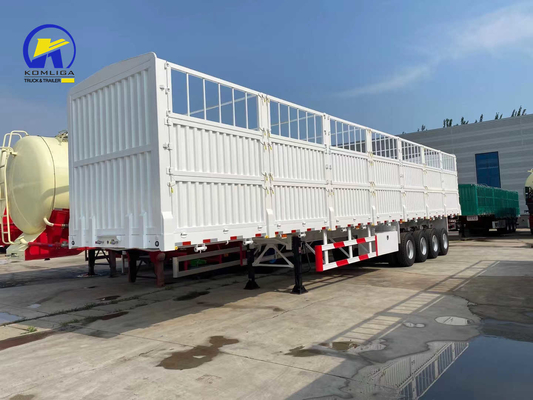 Reboque de vedação branca de 4 eixos de válvula Wabco para transporte de animais