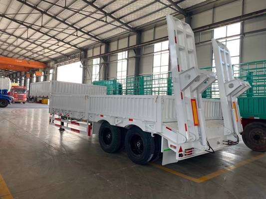Semi-reboque de carga pesada de corpo baixo com rampa e jost 2.0 ou 3,5 polegadas King Pin