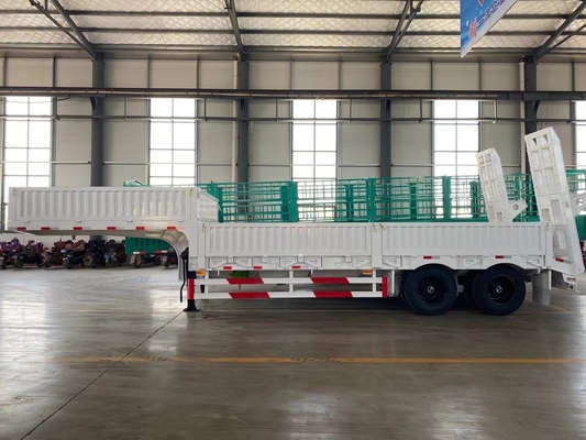 Semi-reboque de carga pesada de corpo baixo com rampa e jost 2.0 ou 3,5 polegadas King Pin