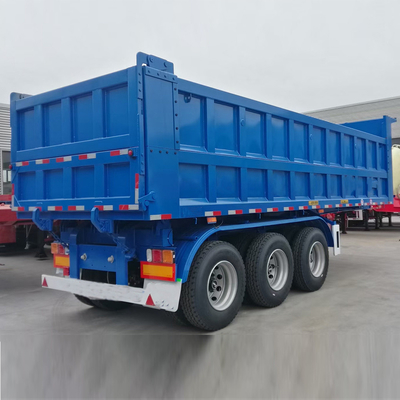 3 eixos 60tons 70tons End Tipper 35 45 metros cúbicos Trailers de descarga com feixe principal para baixo