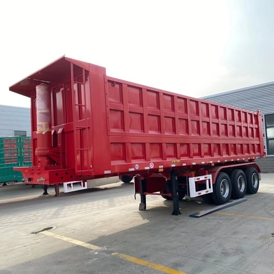 3 eixos 60tons 70tons End Tipper 35 45 metros cúbicos Trailers de descarga com feixe principal para baixo
