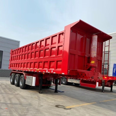 3 eixos 60tons 70tons End Tipper 35 45 metros cúbicos Trailers de descarga com feixe principal para baixo