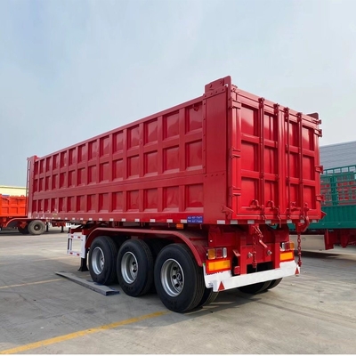 3 eixos 60tons 70tons End Tipper 35 45 metros cúbicos Trailers de descarga com feixe principal para baixo