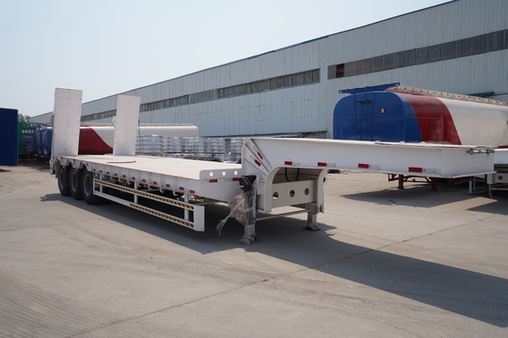 Máquinas de transporte de leitos baixos Trailers de contentores de leitos planos 3 eixos 4 eixos caminhões de leitos baixos