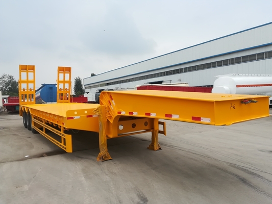 Máquinas de transporte de leitos baixos Trailers de contentores de leitos planos 3 eixos 4 eixos caminhões de leitos baixos