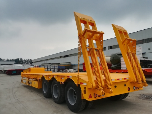 Máquinas de transporte de leitos baixos Trailers de contentores de leitos planos 3 eixos 4 eixos caminhões de leitos baixos