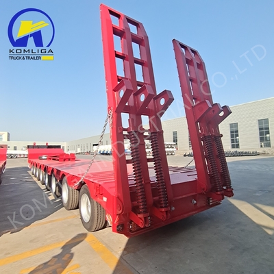 Semi-remolque de cama baixa de 4 mm de plataforma multi-eixo 60 80 100 toneladas para transporte pesado
