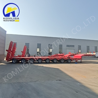 Semi-remolque de cama baixa de 4 mm de plataforma multi-eixo 60 80 100 toneladas para transporte pesado