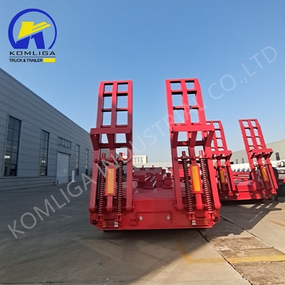 Semi-remolque de cama baixa de 4 mm de plataforma multi-eixo 60 80 100 toneladas para transporte pesado