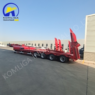 Semi-remolque de cama baixa de 4 mm de plataforma multi-eixo 60 80 100 toneladas para transporte pesado