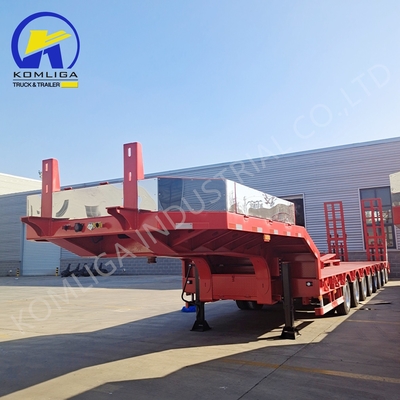 Capacidade de carga de 80T Multi-eixo Lowbed Low Boy Truck Semi-trailer para exigências do cliente