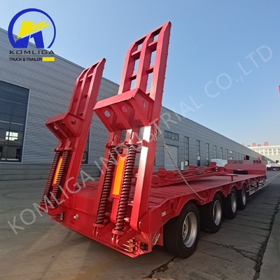 Capacidade de carga de 80T Multi-eixo Lowbed Low Boy Truck Semi-trailer para exigências do cliente