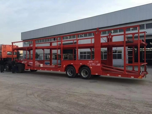 Ásia Central 12 Pneus Trailer de Transporte de Carros de Piso Duplo com 2 transportadores de pneus de reposição