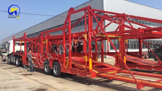 Q345b Reboques automáticos de transporte de dois andares, de tração principal de aço carbono, para transporte de automóveis