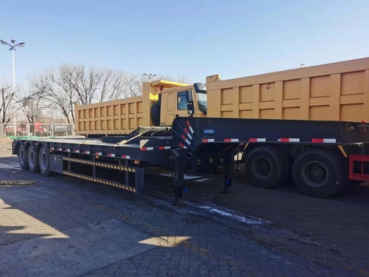 3 eixos 50tons 60tons Container Tractor Lowbed Trailer com materiais