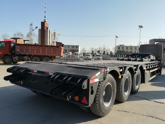 3 eixos 50tons 60tons Container Tractor Lowbed Trailer com materiais