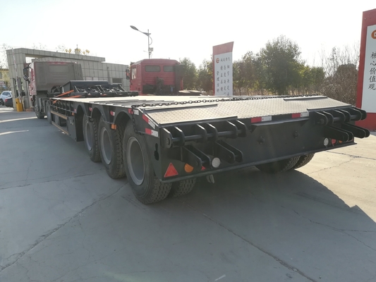 3 eixos 50tons 60tons Container Tractor Lowbed Trailer com materiais