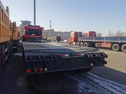 3 eixos 50tons 60tons Container Tractor Lowbed Trailer com materiais