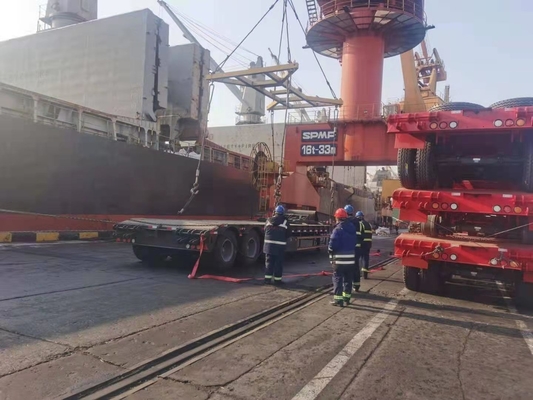 3 eixos 50tons 60tons Container Tractor Lowbed Trailer com materiais