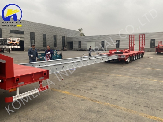 Mercado da Rússia Pesado 100 toneladas 15m 7m Semi-reboque de cama baixa com Airbag Suspensão