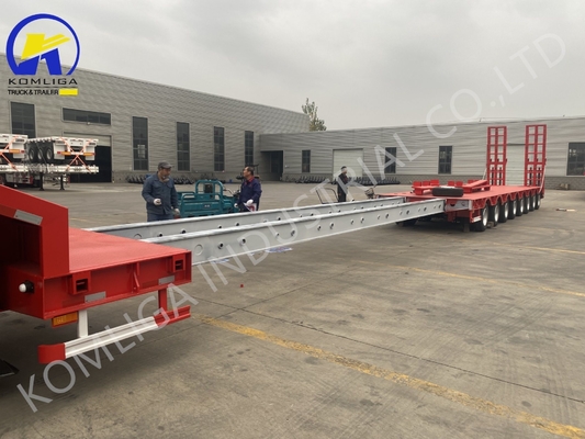 Mercado da Rússia Pesado 100 toneladas 15m 7m Semi-reboque de cama baixa com Airbag Suspensão